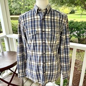 Lacoste Plaid Modern Fit Long Sleeve Shirt. Size 40
